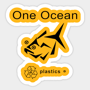 Recycle Plastics, The One Ocean Sticker